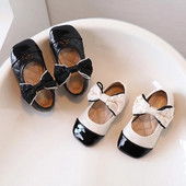 Pantofi de prințesă pentru fetițe cu panglică șic șic pentru copii Mary Janes negru bej vârf pătrat Elegant 21-30 toamna copii pantofi plate