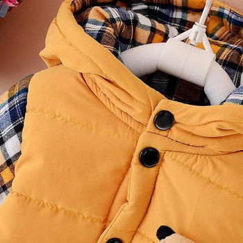 Ново 2023 г. Бебешки комплект зимни дрехи за момчета, топло пухено яке+панталон, палто с дълъг ръкав, kis комплект дрехи, модни дрехи 0-4 години