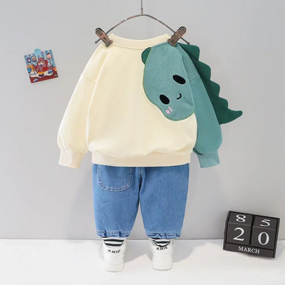 Zēniem Zēniem Meiteņu Apģērbi Rudens Ziemas Bērnu Uzvalks Karikatūra Lāču Džemperis + Plus Samta Siltas Velveta bikses Mazuļu Divdaļīgs Uzvalks