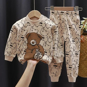 0 1 2 3 4 ani Set de lenjerie intimă pentru copii Haine de toamnă pentru acasă Imprimate desene animate ținute drăguțe fete costum pentru copii cu mânecă lungă