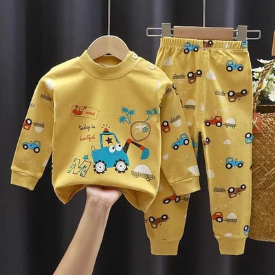 0 1 2 3 4 ani Set de lenjerie intimă pentru copii Haine de toamnă pentru acasă Imprimate desene animate ținute drăguțe fete costum pentru copii cu mânecă lungă