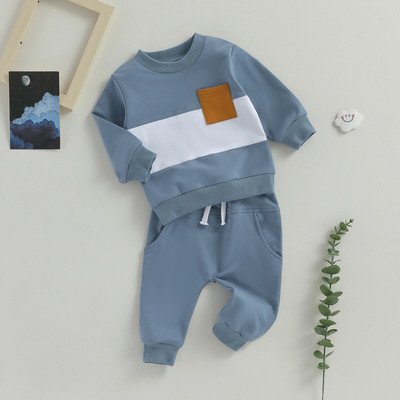 Copii Bebeluși Copii mici Băieți ținute de toamnă Hanorace cu mânecă lungă și pantaloni cu talie elastică pentru nou-născuți Set de haine