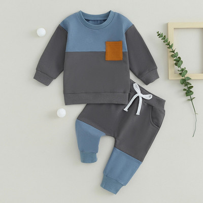 Copii Bebeluși Copii mici Băieți ținute de toamnă Hanorace cu mânecă lungă și pantaloni cu talie elastică pentru nou-născuți Set de haine