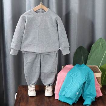 Ново бебешко облекло за момичета, момчета, пролетно детско костюмче с пълни букви, памучна детска тениска, дълги панталони, 2 бр./комплекти, детски анцузи