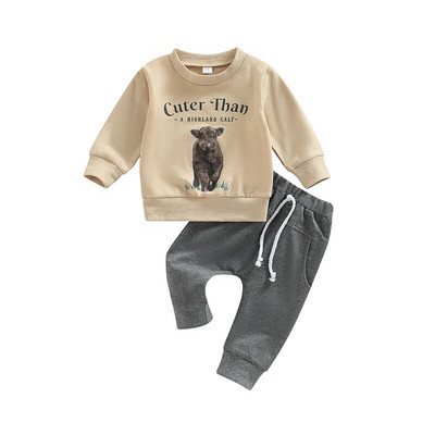 Set de haine de toamnă iarnă pentru bebeluși băieți 0-3 ani pentru copii, cu mânecă lungă, imprimeu cu litere, pulover, tricou, hanorac, pantaloni, ținute casual pentru copii mici