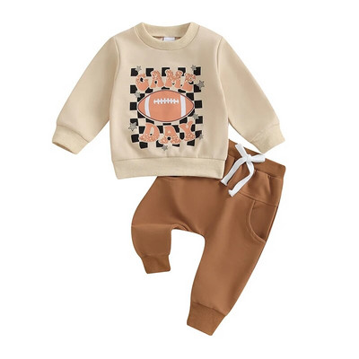 Set de haine de toamnă iarnă pentru bebeluși băieți 0-3 ani pentru copii, cu mânecă lungă, imprimeu cu litere, pulover, tricou, hanorac, pantaloni, ținute casual pentru copii mici