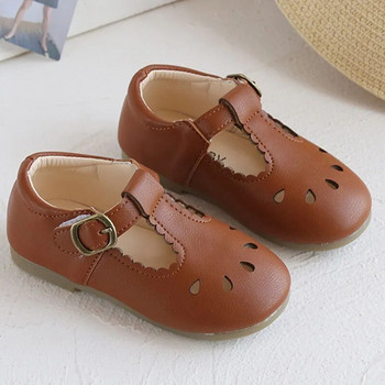 Детски кожени обувки за момчета Обувки за момичета Детски сандали с меко дъно от PU кожа, кухи бебешки външни маратонки CSH1250
