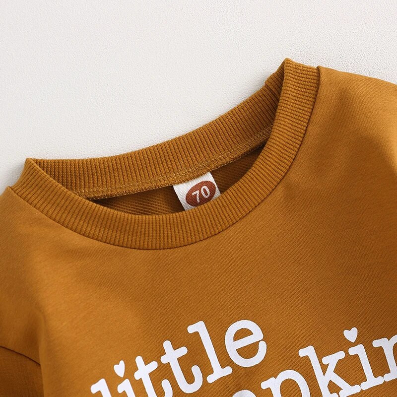 Vēstuļu apdruka Toddler Zēniem Apģērbu Komplekts Tērpi Rudens Ziemas Garās Piedurknes Puloveri Topi Svītras Garas Bikses 2Gb Helovīna skapis