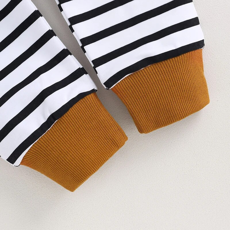 Vēstuļu apdruka Toddler Zēniem Apģērbu Komplekts Tērpi Rudens Ziemas Garās Piedurknes Puloveri Topi Svītras Garas Bikses 2Gb Helovīna skapis