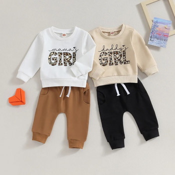 Βρεφικά σετ ρούχων για κοριτσάκια για μωρά Daddys girl print Μακρυμάνικο πουλόβερ φούτερ Παντελόνια Jogger Βρεφικά φθινοπωρινά ρούχα