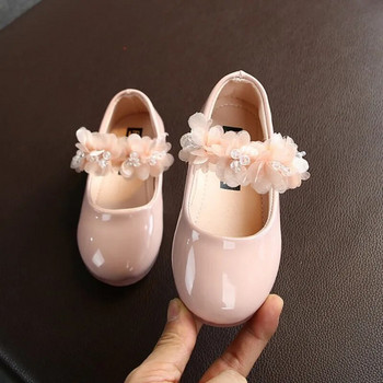 Βρεφικά παπούτσια για περπάτημα Παιδικά PU δέρμα Big Flower Summer Princess Shoes Party Wedding Baby girls dance shoes
