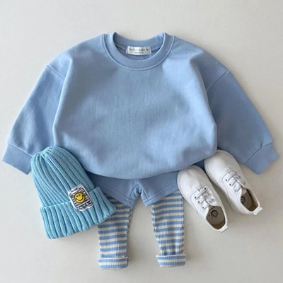 Kūdikių medvilniniai meškiukai siuvinėjimo mezgimo rinkiniai Vaikai berniukai Mergaitės Pavasarinis laisvas sportinis kostiumas megztiniai Viršutiniai + kelnės 2 vnt. rinkiniai Drabužiai 1-5Y