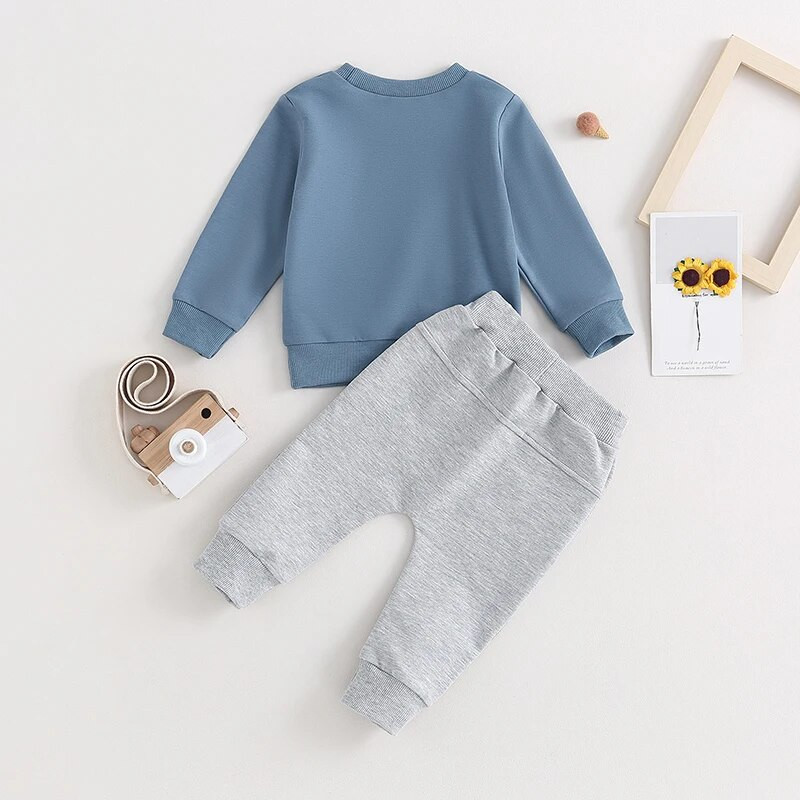 Mood Lapsed Beebipoisid Kevad-sügis rõivakomplektid Kiri ruuduline Lapitehnika Print pikkade varrukatega dressipluusid Dressipüksid Spordidressid