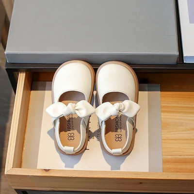 Meiteņu ādas apavi 2023. gada pavasaris, rudens, jauni mazuļi, meitenes, bantītes, modes princeses, bērnu apavi korejiešu stilā, mazi bērni, Mary Janes PU