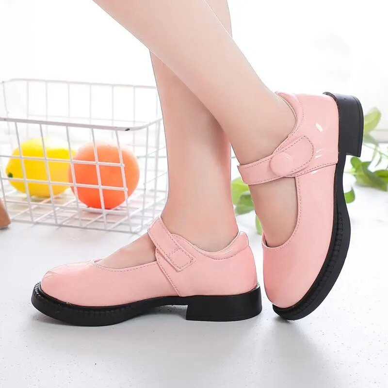 Tüdrukute nahast kingad pulmapeoks Mustad valged koolikingad Laste kleit Kingad Princess Sweet Kids Mary Janes Classic 26-36