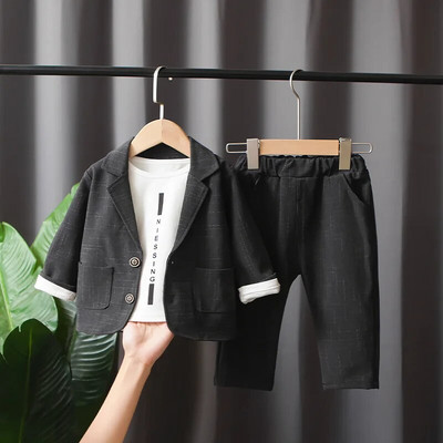 2023. gada jauns modes bērnu apģērbs bērnu ķēdes veste džentlmeņu uzvalks zēnu vienkrāsaina veste Kaklasaites krekls trīsdaļīgs formāla vakarkleita