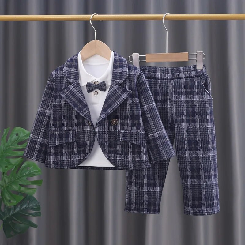 2023. gada jauns modes bērnu apģērbs bērnu ķēdes veste džentlmeņu uzvalks zēnu vienkrāsaina veste Kaklasaites krekls trīsdaļīgs formāla vakarkleita