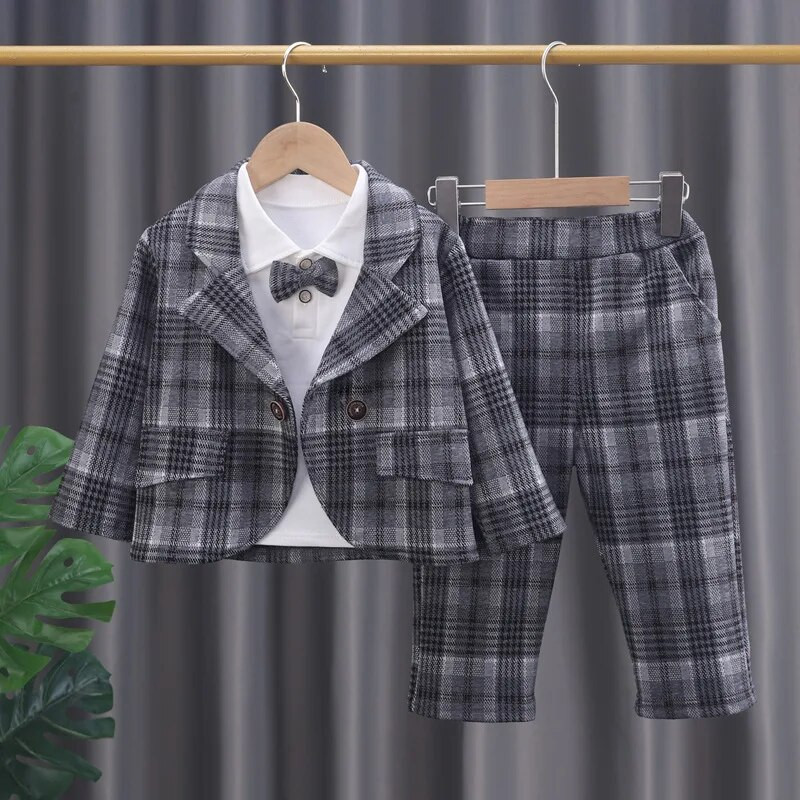 2023. gada jauns modes bērnu apģērbs bērnu ķēdes veste džentlmeņu uzvalks zēnu vienkrāsaina veste Kaklasaites krekls trīsdaļīgs formāla vakarkleita