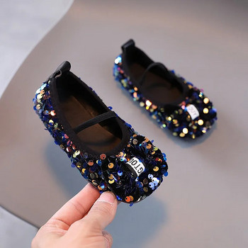 Παιδικές παγιέτες Δερμάτινα παπούτσια για κορίτσια Γλυκά παπιγιόν Princess Μόδα Αντιολισθητικά Flats Παιδικά παπούτσια με μαλακό κάτω μέρος