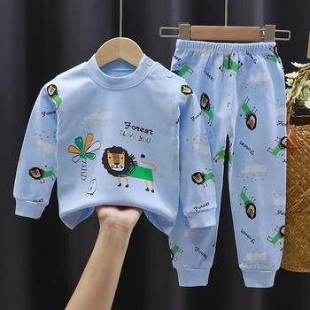 Нов коледен комплект дрехи за бебе момче за 1-3 години Детски ризи с щампи с дълъг ръкав Прохождащи зелени панталони Господски костюм Детско облекло на Дядо Коледа