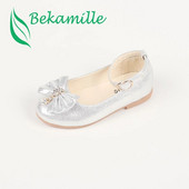 Bērnu plakani apavi pavasara rudens meitenei ādas apavi Cute Bow Diamond Kids Baby