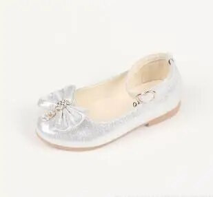 Bērnu plakani apavi pavasara rudens meitenei ādas apavi Cute Bow Diamond Kids Baby