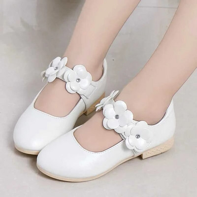 Flower Girls Pink White Gold Δερμάτινα Παπούτσια για Παιδιά Latin Dance Princess Wedding Party 6 8 10 12 χρονών schoenen meisjes