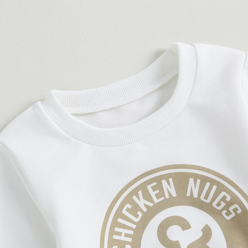 Kompleti hlača za malu djecu, 2 komada, dugih rukava, O izrez, majice s printom na slovo Kompleti hlača s uzicom