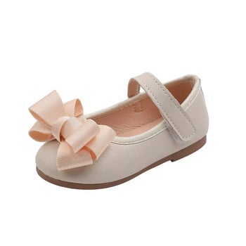 Детска кожена обувка Елегантна обувка за момиче с панделка Детска плитка едноцветна обувка на принцеса Детска обувка за момиче, малко дете Обувка на Мери Джейн