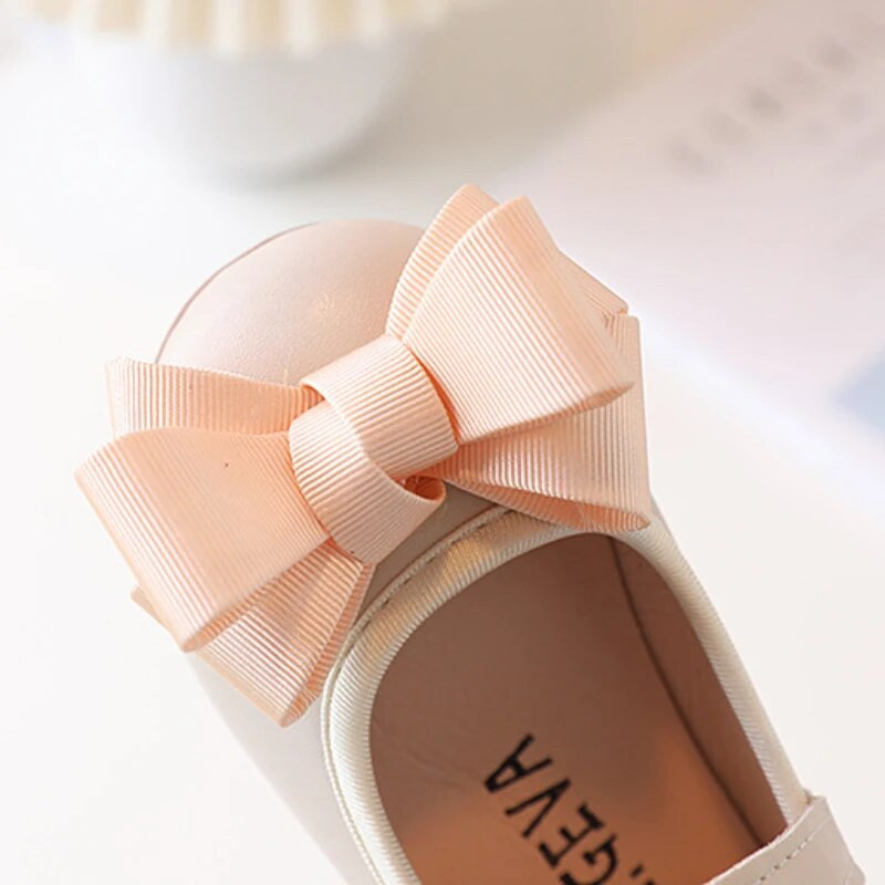 Bērnu ādas apavi Eleganti Bowknot meitenes apavi Sekla vienkrāsu princeses apavi Bērnu apavi meitenei, mazulim Mary Jane Shoe