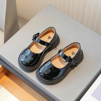Σχολικά δερμάτινα παπούτσια για κορίτσια Bowknot Κομψά ρηχά παιδικά Mary Janes 23-35 Μαύρο Καφέ Στρογγυλή Μύτη Άνετα παιδικά φθινοπωρινά παπούτσια