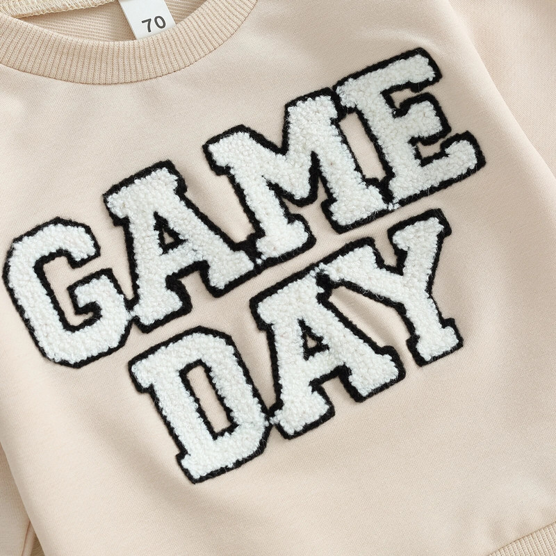 Pudcoco Toddler Zēniem Meiteņu rudens tērpi Burtu izšūšana Apkalpes kakla izgriezums Garām piedurknēm Džemperi Bikses 2Gb rudens apģērbu komplekts 0-3T