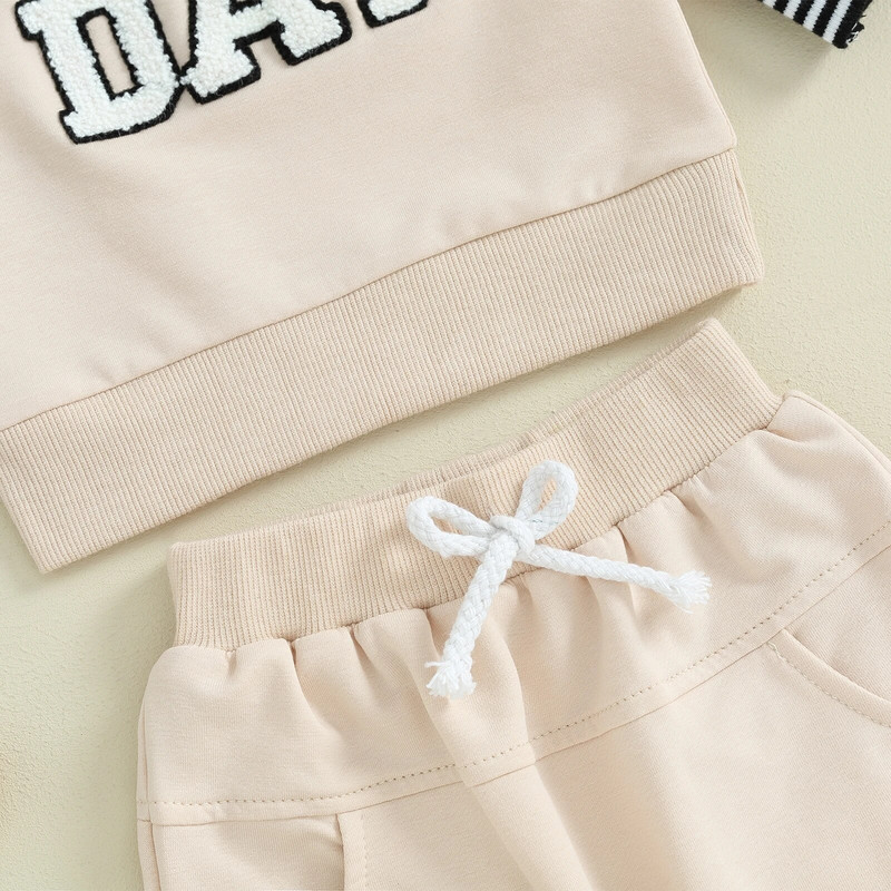 Pudcoco Toddler Zēniem Meiteņu rudens tērpi Burtu izšūšana Apkalpes kakla izgriezums Garām piedurknēm Džemperi Bikses 2Gb rudens apģērbu komplekts 0-3T