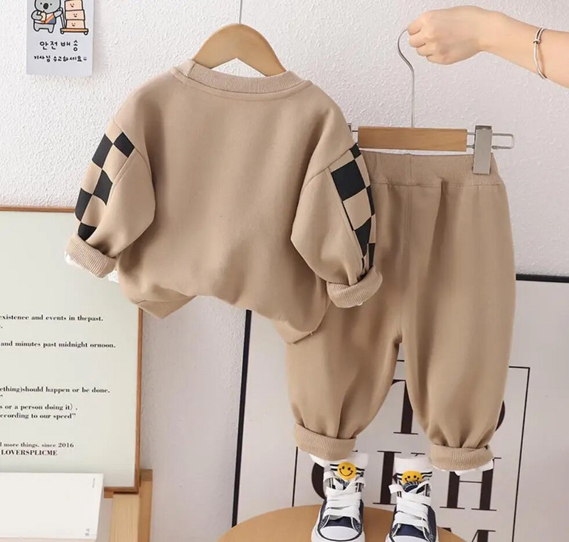 Άνοιξη φθινόπωρο Παιδικές αθλητικές φόρμες σχεδιαστών για αγόρια Κινούμενα σχέδια αρκουδάκι μακρυμάνικο πουλόβερ κουκούλες και παντελόνι Παιδικά βρεφικά ρούχα Σετ για αγόρια