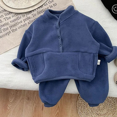 MILANCE bērnu drēbju komplekts ziemai, jauns meiteņu kapuci, uzvalks, biezs flīsa džemperis un bikses, 2 gab.