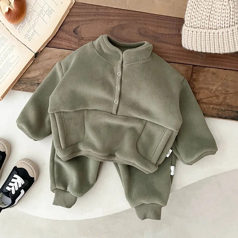 MILANCE bērnu drēbju komplekts ziemai, jauns meiteņu kapuci, uzvalks, biezs flīsa džemperis un bikses, 2 gab.