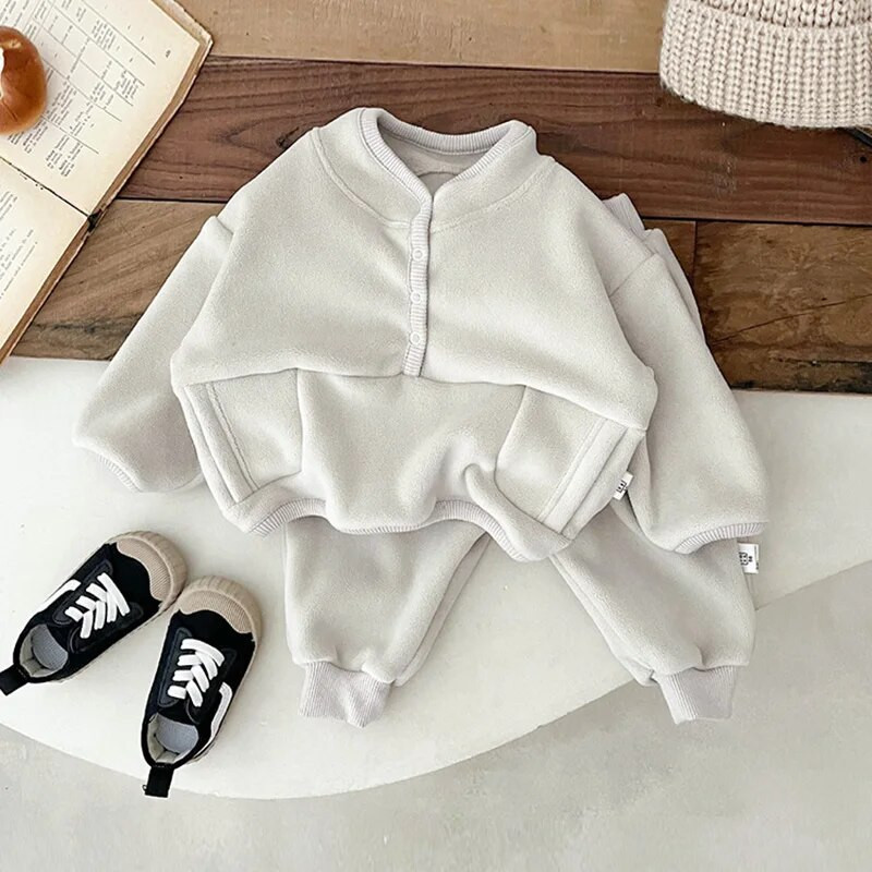 MILANCE bērnu drēbju komplekts ziemai, jauns meiteņu kapuci, uzvalks, biezs flīsa džemperis un bikses, 2 gab.