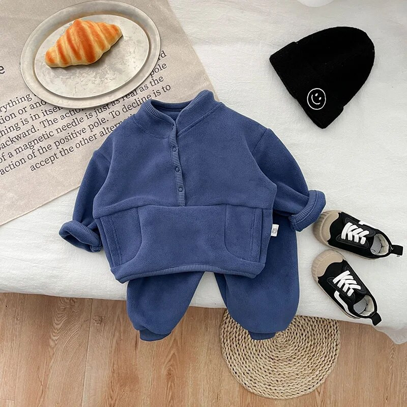 MILANCE bērnu drēbju komplekts ziemai, jauns meiteņu kapuci, uzvalks, biezs flīsa džemperis un bikses, 2 gab.