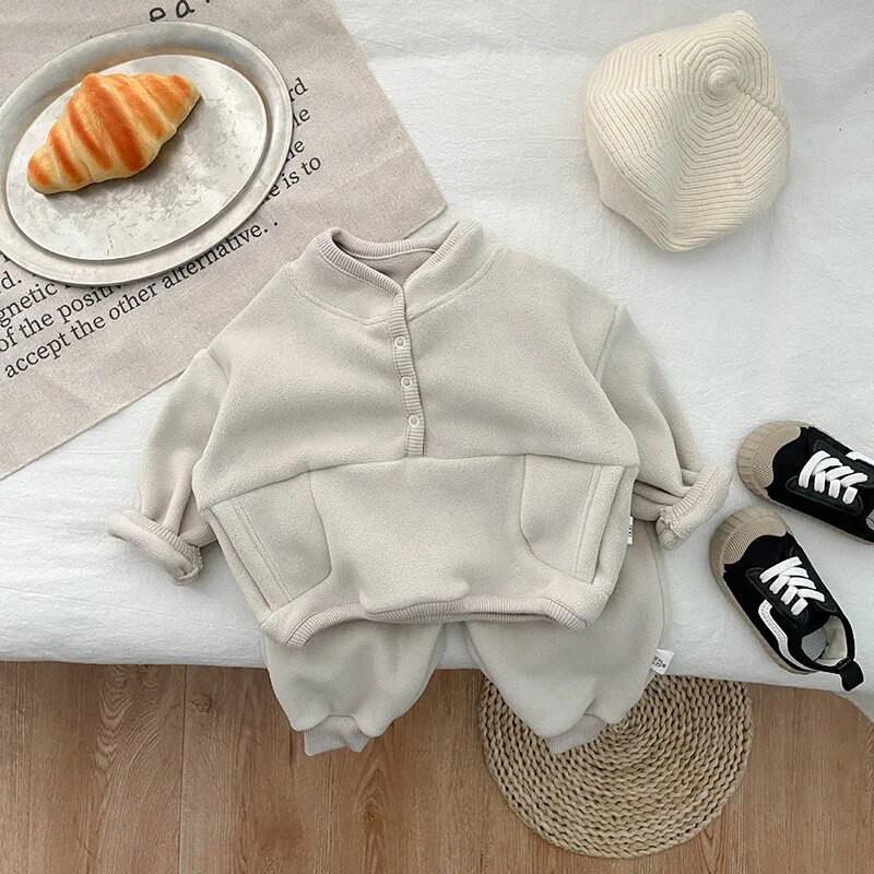 MILANCE bērnu drēbju komplekts ziemai, jauns meiteņu kapuci, uzvalks, biezs flīsa džemperis un bikses, 2 gab.