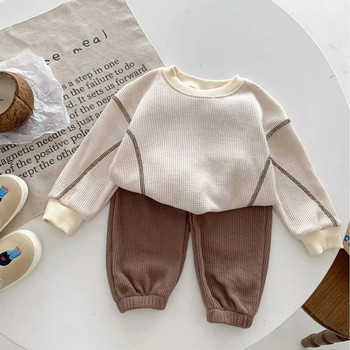 Есенно бебе, момче, момиче, трико, бебешки дрехи, суитшърт на едро, памучен костюм с дълъг ръкав, комплект детски комплекти за новородени неща