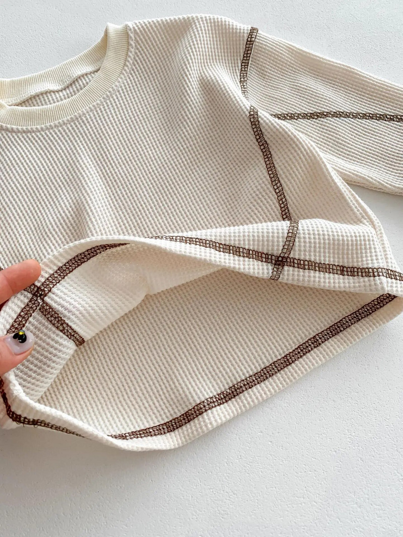 Rudens mazulis zēns meitene trikotāža zīdaiņu apģērbi vairumtirdzniecība sporta krekls kokvilna ar garām piedurknēm uzvalks bērniem mazuļa apģērbu komplekts jaundzimušo priekšmetu