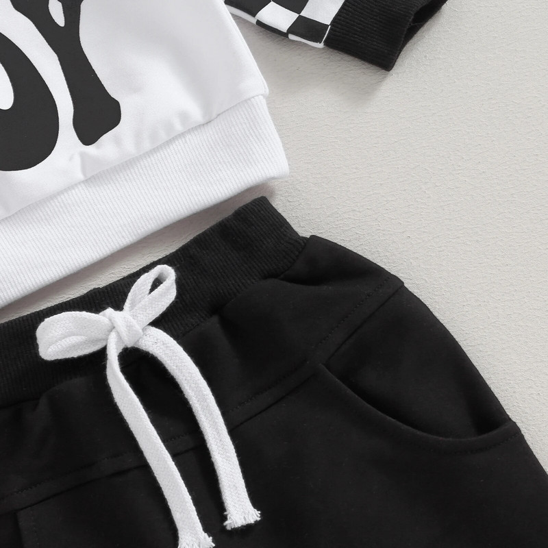 Letter Print Φθινοπωρινή φόρμα για αγόρια Φθινόπωρο Χειμώνας Φόρμα δύο τεμαχίων για Παιδική Μακρυμάνικη Φούτερ Παντελόνι Σετ Ρούχα