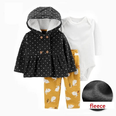 zīdaiņu Baby bebes Boy Girl drēbju komplekts, jakas ar garām piedurknēm ar kapuci bodiju bikses, 3 gab mazuļa apģērbs, jaundzimušā drēbes kokvilnas