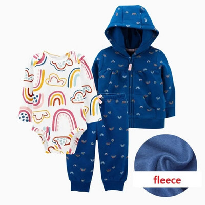 zīdaiņu Baby bebes Boy Girl drēbju komplekts, jakas ar garām piedurknēm ar kapuci bodiju bikses, 3 gab mazuļa apģērbs, jaundzimušā drēbes kokvilnas