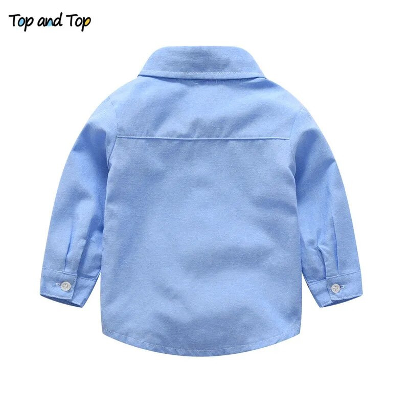 Labākie un labākie zēni Džentlmeņu apģērbu komplekti Rudens bērniem Svinīgi uzvalki ar garām piedurknēm Krekls + Bikses Bikses Ikdienas zēnu drēbes