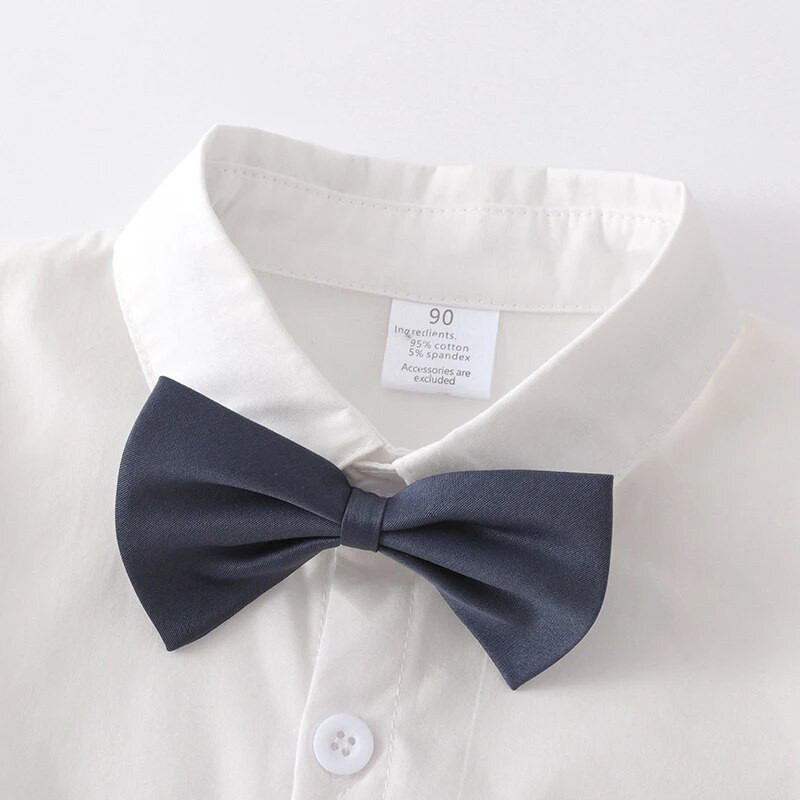 Zēnu zēnu svinīgs uzvalks ar garām piedurknēm bantīti krekls veste bikses džentlmeņu apģērbu komplekts bērniem dzimšanas dienas kāzu ballītes apģērbs