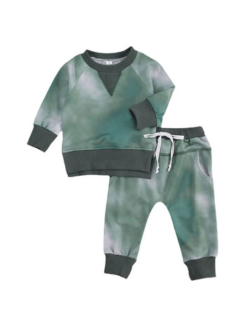 Citgeett Пролетен комплект дрехи за новородено бебе момчета Суичъри с дълъг ръкав Топове + панталони Комплект дрехи за бебета Тоалети за малки деца