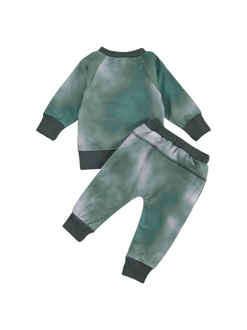 Citgeett pavasara jaundzimušo mazuļu drēbju komplekts ar garām piedurknēm sporta krekli, topi + bikses zīdaiņu apģērbu komplekti, mazuļu tērpi