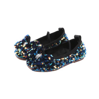 Кожени обувки за момичета 2023 Есенни нови обувки за принцеса с лък Универсални плоски бебешки обувки Обувки за момиче Корейски обувки за принцеса Обувка на Мери Джейн