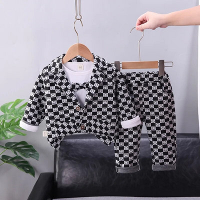 Zēniem svītru garām piedurknēm džentlmeņu uzvalks 0-5 g.v.bērnu liela kabatas uzvalks mētelis uzstāšanās bankets Dzimšanas dienas kleita